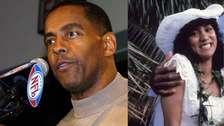 Tony Dorsett and his ex-wife in the different frame