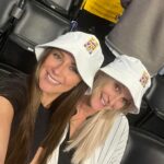 Austin Reaves’ girlfriend Jenna Barber (left) with her twin sister Jordan at a 2023 game