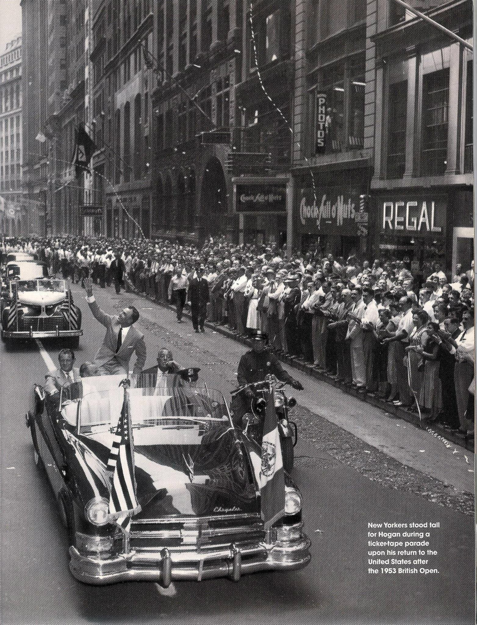 Ben Hogan's ticker-tape parade in New York after return from the 1953 British Open