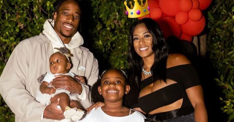 Demar Derozan with his wife, kiara morrison and his daughters via instagram