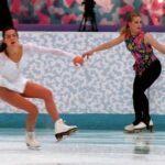 Nancy Kerrigan and Tonya Harding training ahead of the 1994 Winter Olympics in Lillehammer, 17 February 1994