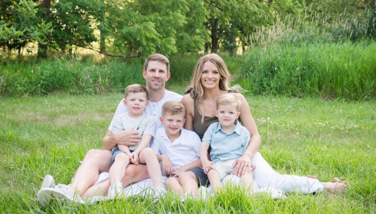 Alex Tanney with his wife, Rebecca, and their three kids