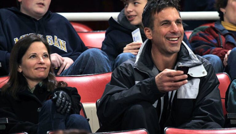 Chris Chelios With His Wife Tracee Chelios At The Michigan State Spartans Vs. Michigan Tech Huskies Game At Joe Louis Arena On December 30, 2010