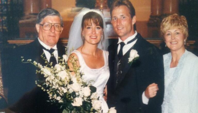 Illinois Basetball Legend Gene Pingatore Pictured With His Former Wife Mary Beth Kurtz On Their Daughter Lisa's Wedding To Mike Crispo