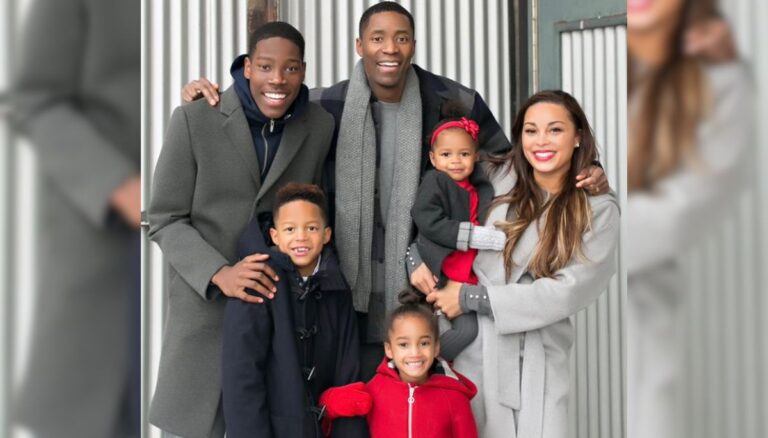 Jamal Crawford with his wife, Tori Lucas, and their kids
