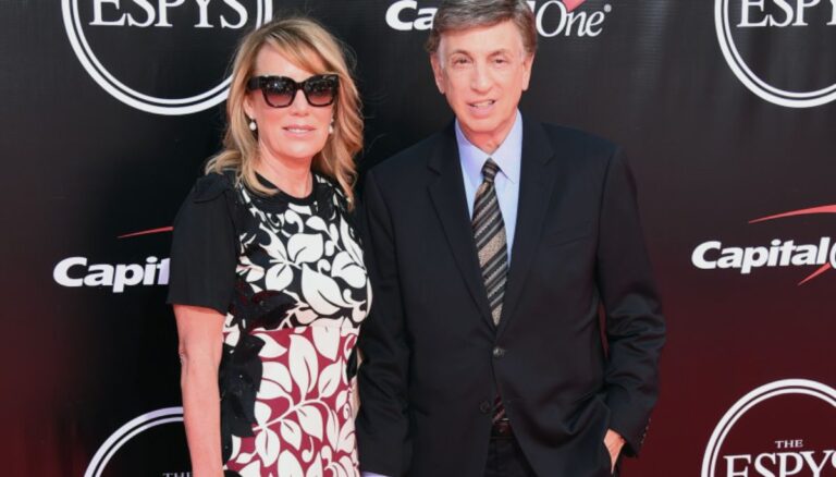 Marv Albert with his supportive wife, Heather Faulkiner