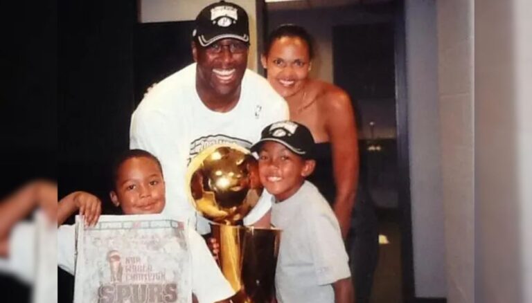 Mike Brown with his wife, Carolyn, and their two kids
