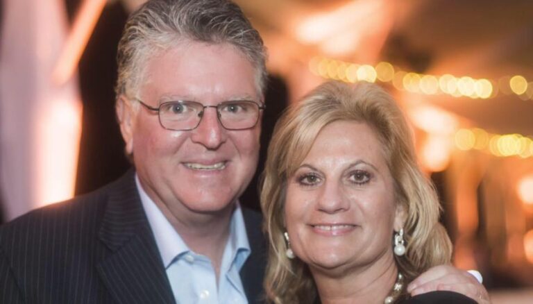 The Former NASCAR Driver Randy LaJoie Pictured With His Wife Lisa LaJoie During A Function In 2016
