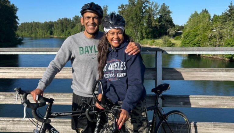 Tony Dungy Pictured With His Wife Lauren Dungy Taking A Bicycle Ride On Tampa Roads In June 2023