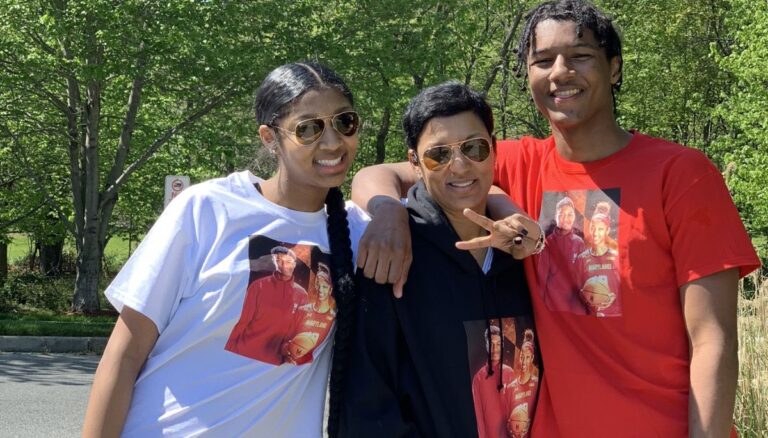 Angel Reese With Her Mother And Brother