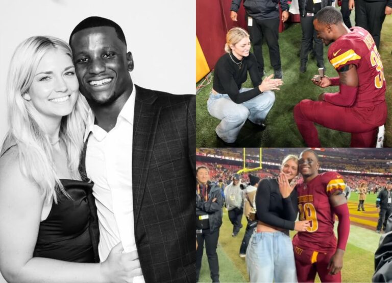 Washington Commanders' Jeremy Reaves Proposes To Girlfriend Mikaela Worley After Playoff Victory.