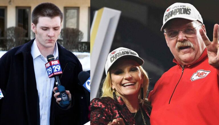 Andy Reid with his wife Tammy (left) and his late son Garrett Reid (right)