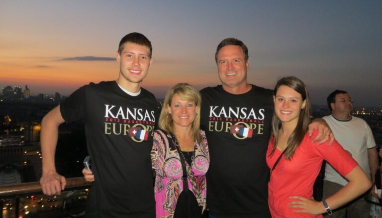 Bill Self with his wife Cindy and two children Tyler and Lauren