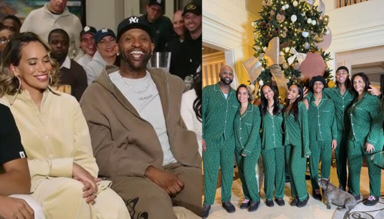 CC Sabathia with his wife Amber and his children