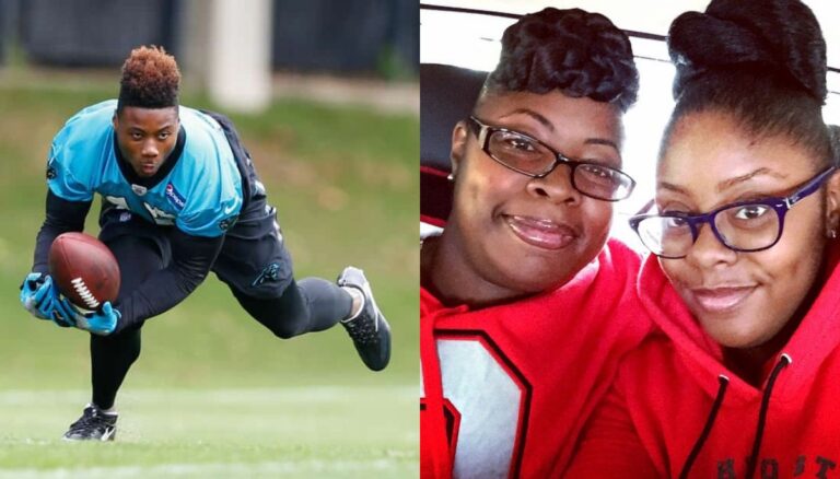 Curtis Samuel (right) and his mother Nicole and sister Denisha (left)