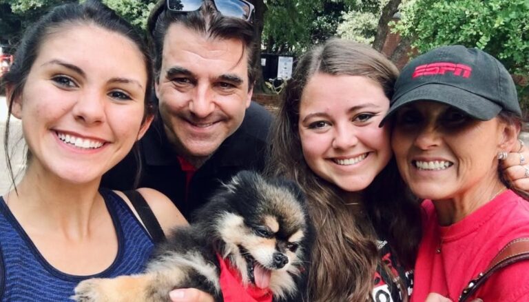 ESPN Analyst Paul Biancardi pictured With His Wife Theresa Biancardi And Their Two Daughters Katerina And Alyssa Biancardi