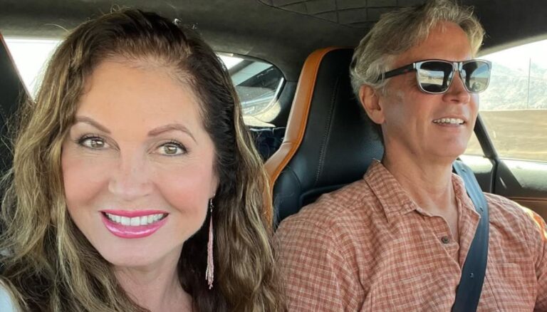Former MNF Sideline Reporter Lisa Guerrero Pictured With Her Current Boyfriend And Future Husband David Sheriff In 2022 Celebrating His Birthday In Palm Springs