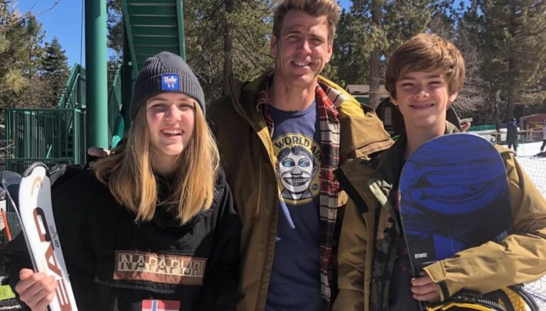 Gary Hall Jr. with his son Charlie Hall and daughter Gigi Hall