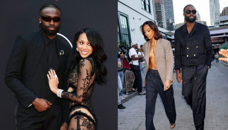 Jaylen Brown with her girlfriend Kyser Gondrezick