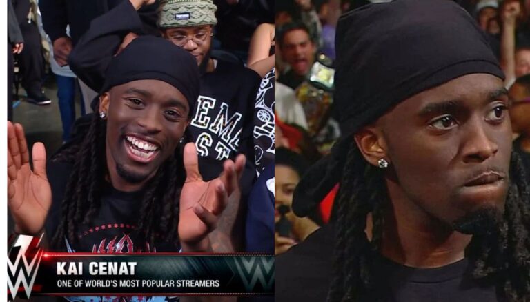 Kai Cenat during his WWE Raw Night appearance