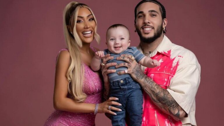 LiAngelo Ball with his girlfriend Nikki and their son LaVelo