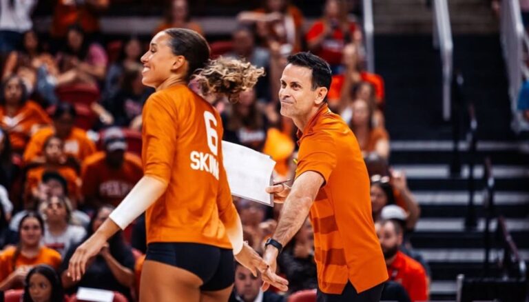 Madisen Skinner with her former assistant head coach Erik Sullivan