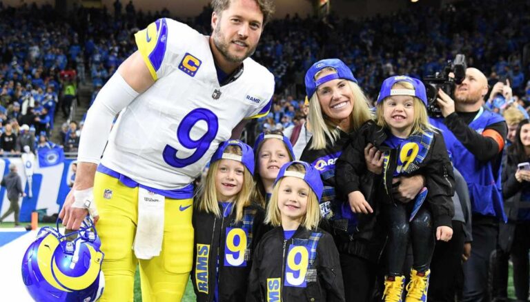 Matthew Stafford with his wife Kelly Hall and their four daughters