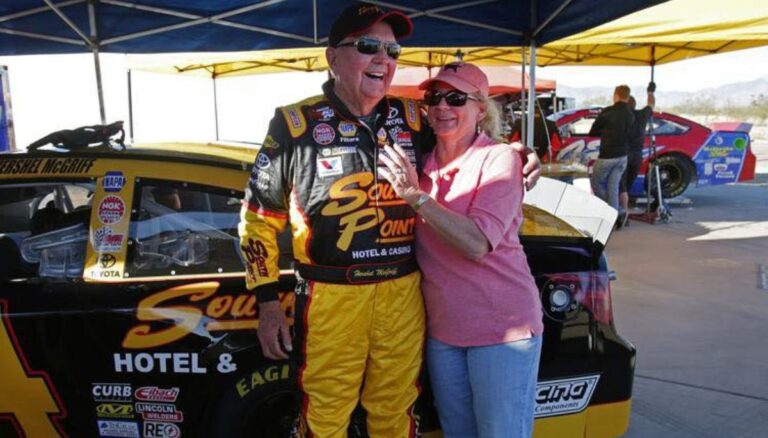 NASCAR Legend Hershel McGriff Pictured With His Wife Sherrie McGriff At The Tucson Racetrack In 2018