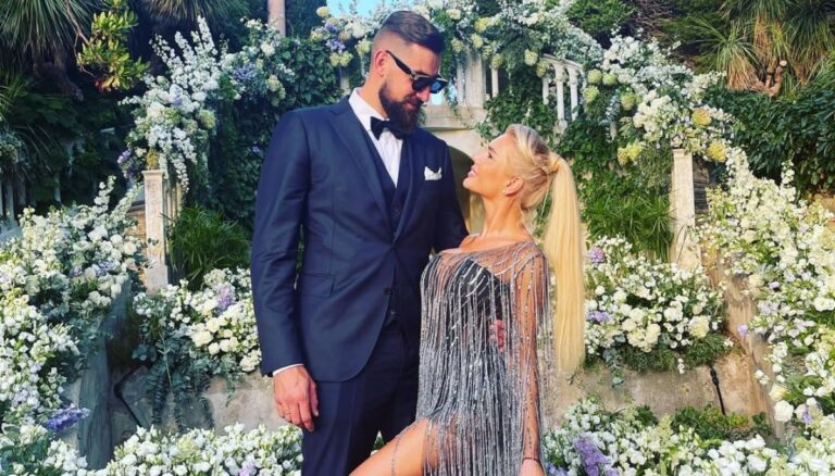 NBA Center Jonas Valanciunas And His Wife Egle Valanciuniene Look Stylish As They Attend Their Close Friend's Wedding In Nice, France, In August 2021