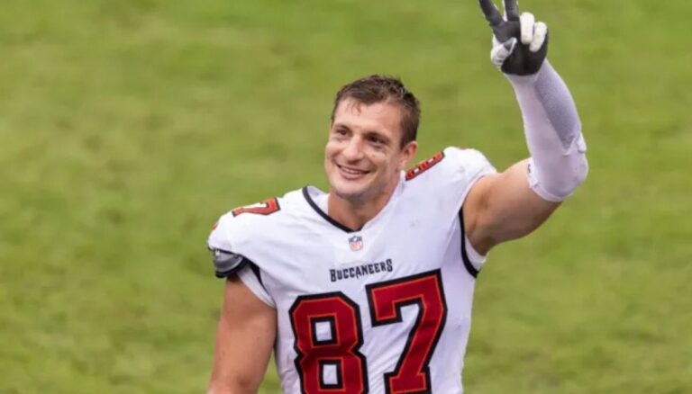 Rob Gronkowski while playing for the New England Patriots