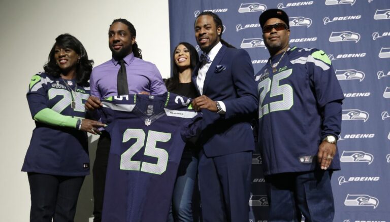 Richard Sherman With His Parents And Family
