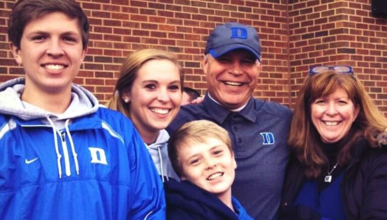 Jim Knowles With His Wife And Children