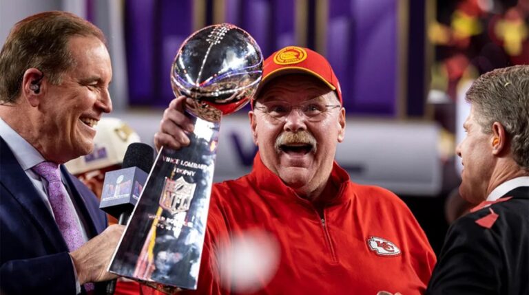 Kansas City Chiefs' head coach, Andy Reid, has earned four Super Bowl rings.
