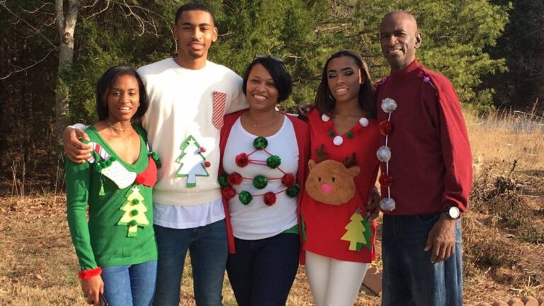 Brice Williams with his parents Katrina and Henry and two siblings