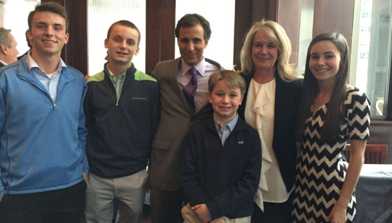 Chris Russo with his longtime wife Jeanne Lavella and their four children