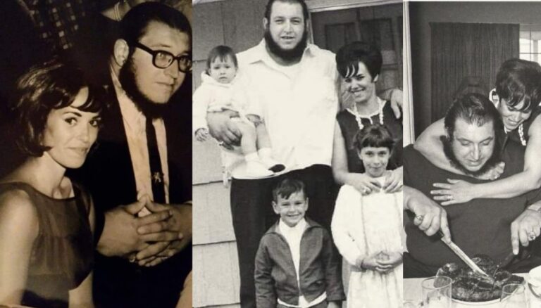 late Gorilla Monsoon with his wife Maureen Marella and three children
