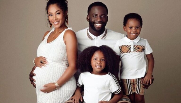 NBA star Draymond Green with his wife Hazel and kids