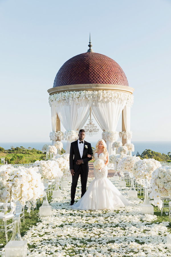 Julius Randle and his wife, Kendra Shaw, at their wedding.