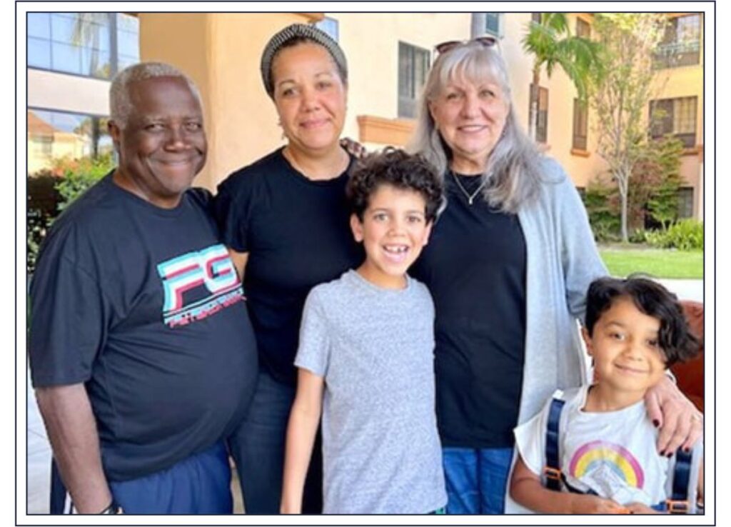 Kathie and Ron, along with their daughter Kylie and grandchildren, 
