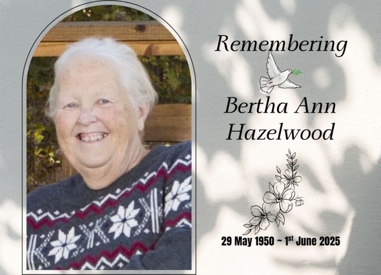 Bertha Ann Hazelwood Death