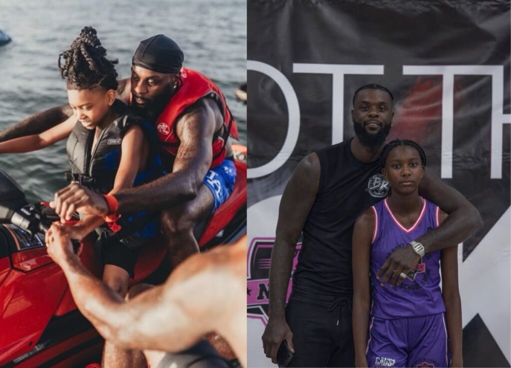 Lance Stephenson with his children, Layla and Lance Jr.