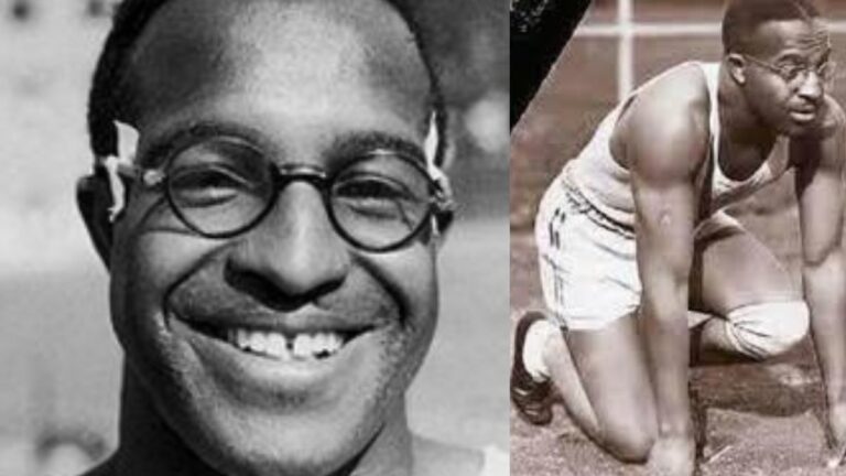 Eddie Tolan taped glasses