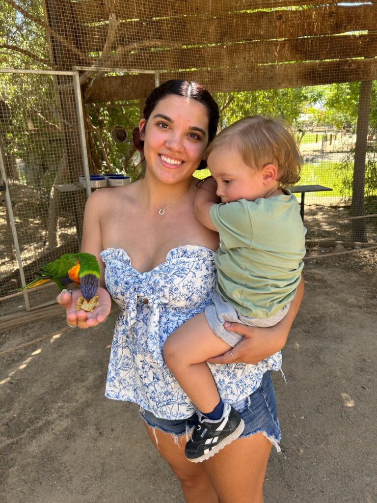 Tatum Amery with her son