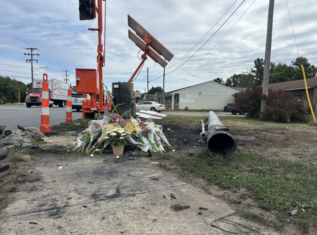 The place where two teenagers died on August 17 after a firey crash occured just after 3 am