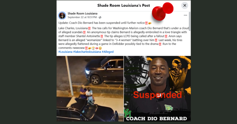 Washington Marion Coach Benched