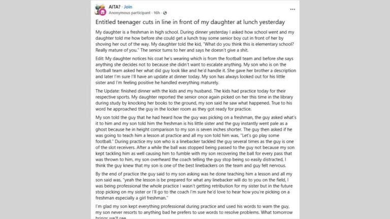 Brother Defends Sister Bully