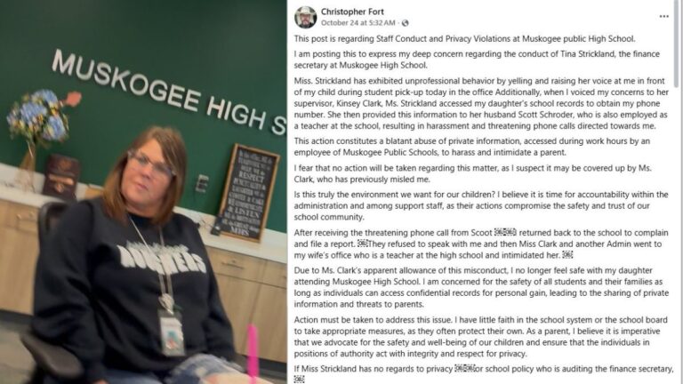 Muskogee Parent Coach Harassment Privacy Breach