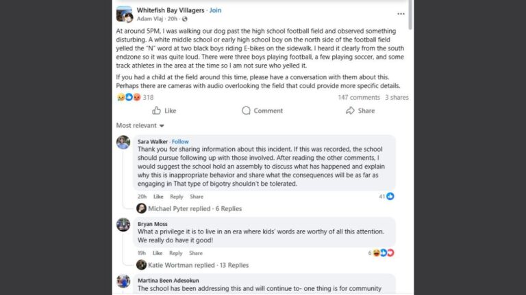 Whitefish Bay racial slur incident