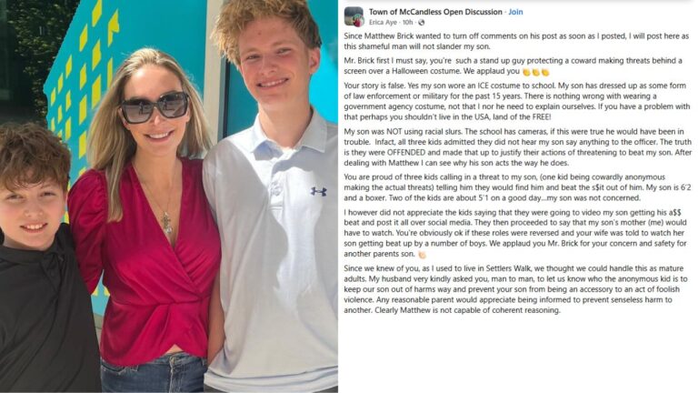 Mom defends son over ICE costume