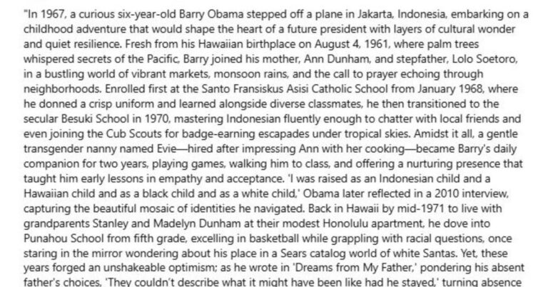 Barack Obama Transgender Nanny